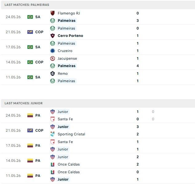 Palmeiras vs Junior